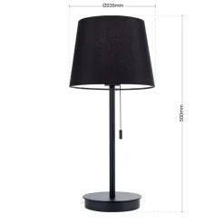 Ludwig bordlampe med USB-port svart