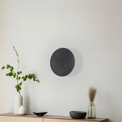 Lunia New vegglampe, svart, Ø 20 cm