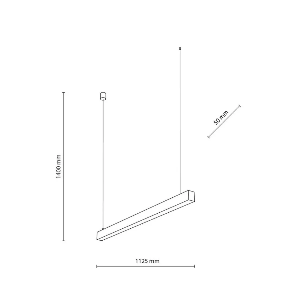 Luxe hengelampe, svart Lengde 112,5 cm Metall 4 000 K