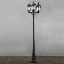 Lyktestolpe Firenze, 3-lyskilder, svart