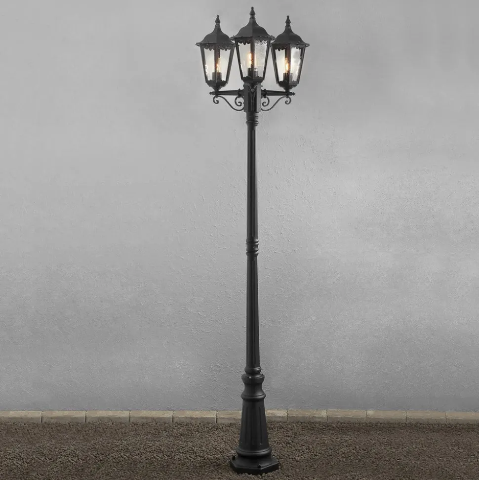 Lyktestolpe Firenze, 3-lyskilder, svart