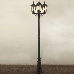 Lyktestolpe Firenze, 3-lyskilder, svart