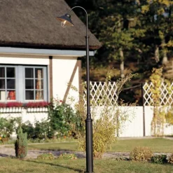 Lyktestolpe Vega, matt svart, 1 lyskilde, 247 cm