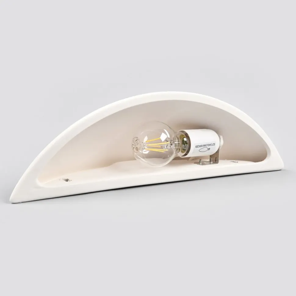 Lys vegglampe i blek gips, kan males