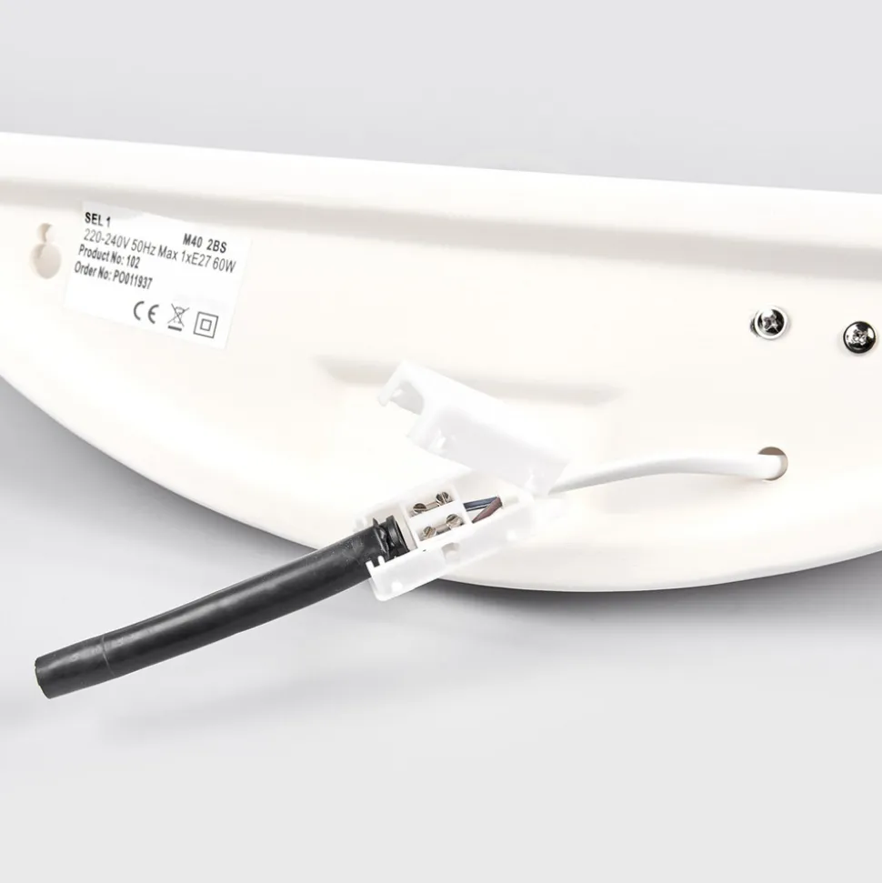 Lys vegglampe i blek gips, kan males