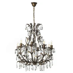 Lysekrone Botte i metall med 8 lyskilder, bronse