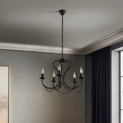 Lysekrone Candela, svart, 5 lyskilder
