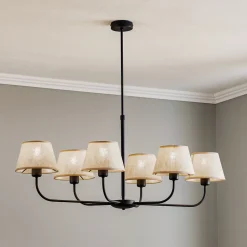 Lysekrone Chicago, lin skjerm med 6 lyskilder