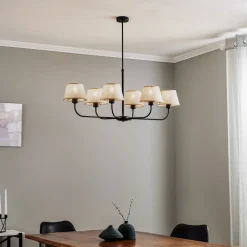 Lysekrone Chicago, lin skjerm med 6 lyskilder