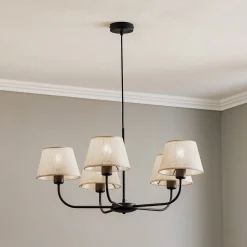 Lysekrone Chicago, lin skjerm med 5 lyskilder