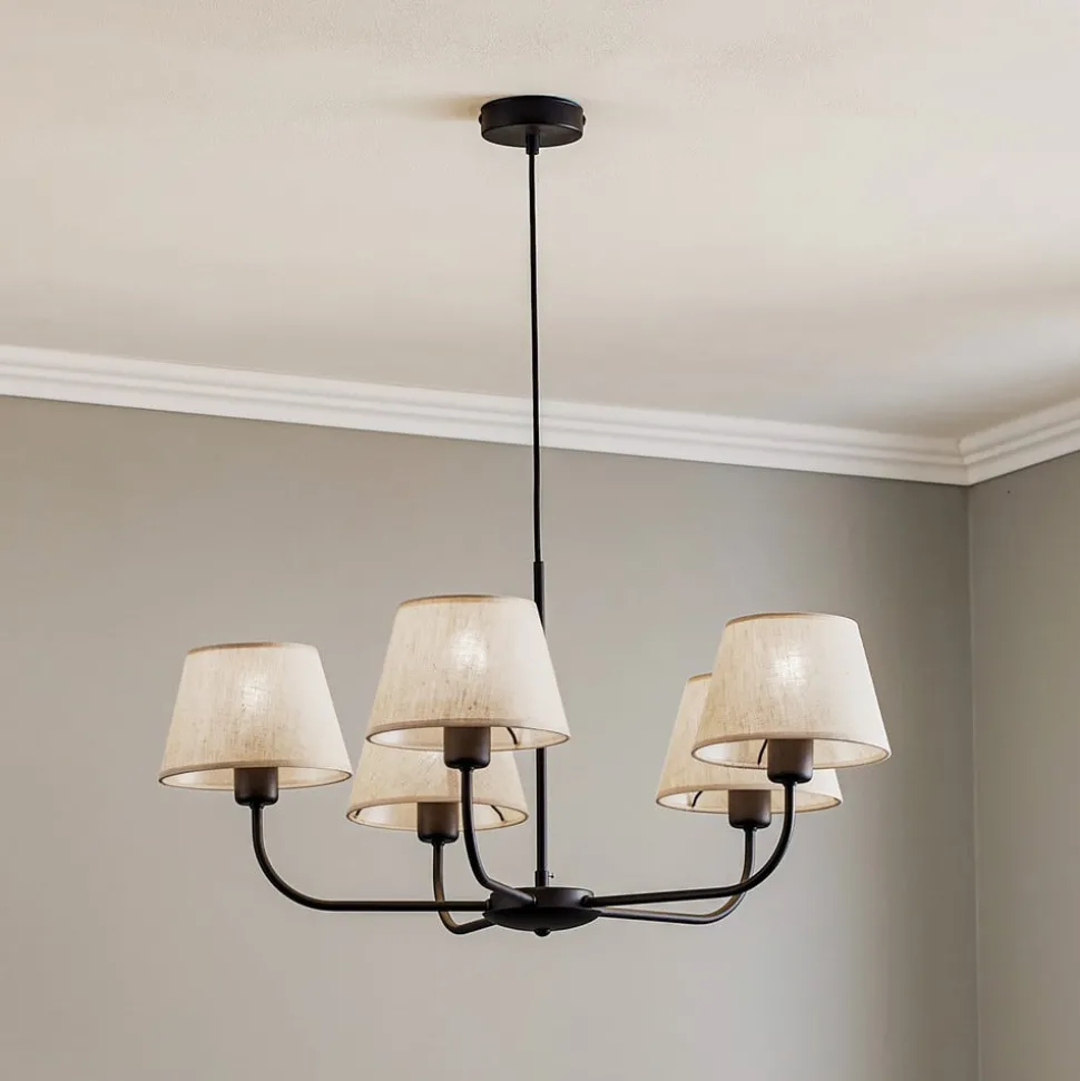 Lysekrone Chicago, lin skjerm med 5 lyskilder