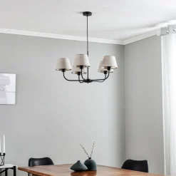 Lysekrone Chicago, lin skjerm med 5 lyskilder