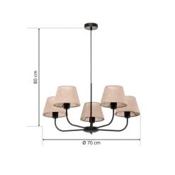 Lysekrone Chicago, lin skjerm med 5 lyskilder