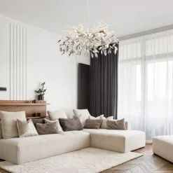 Lysekrone Danna, kromfarget/røykgrå/klar, Ø 61 cm