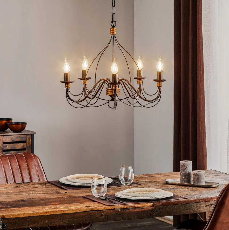 Lysekrone Fiamma Marrone 5 lyskilder uten skjerm