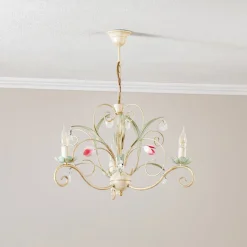 Lysekrone Florina med blomsterdekor, 3 lyskilder