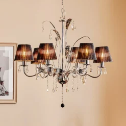 Lysekrone Jacqueline, 6 lyskilder, svart