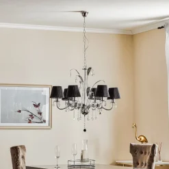 Lysekrone Jacqueline, 6 lyskilder, svart