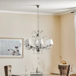 Lysekrone Jacqueline, 6 lyskilder, hvit