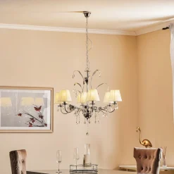 Lysekrone Jacqueline, 6 lyskilder, hvit