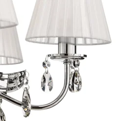 Lysekrone Jacqueline, 6 lyskilder, hvit