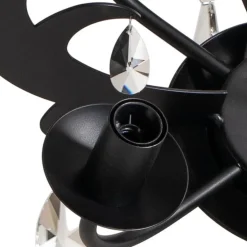 Lysekrone Jane metall svart 5 lyskilder krystall