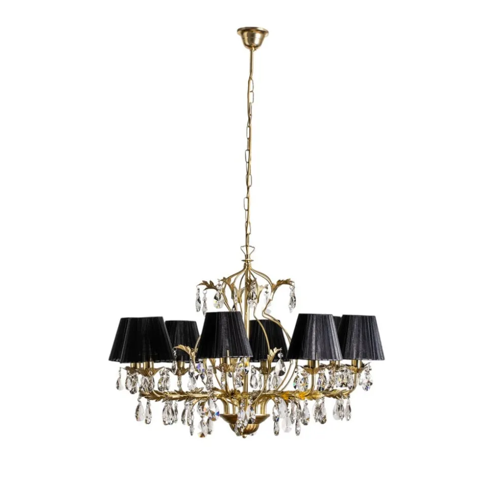 Lysekrone Karen 8 lyskilder gull/svart
