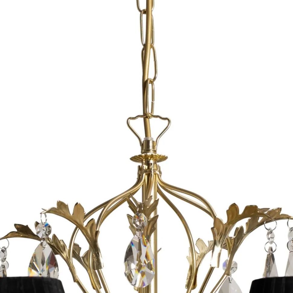 Lysekrone Karen 8 lyskilder gull/svart