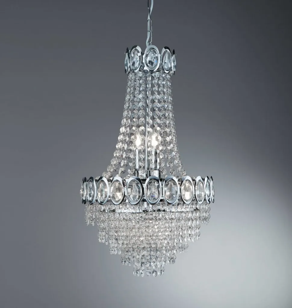 Lysekrone Limoges med glassperler