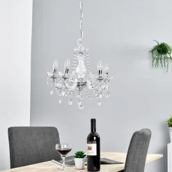 Lysekrone Marie Therese, krom, 5 lyskilder