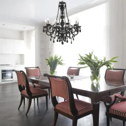 Lysekrone Marie Therese, mørkegrå, åtte lyskilder