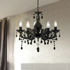 Lysekrone Marie Therese, svart, 5 lyskilder