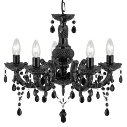 Lysekrone Marie Therese, svart, 5 lyskilder