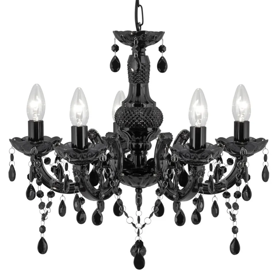 Lysekrone Marie Therese, svart, 5 lyskilder