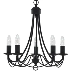 Lysekrone Maypole matt-svart, fem lyskilder