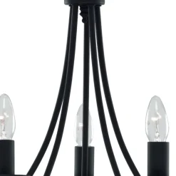 Lysekrone Maypole matt-svart, fem lyskilder