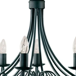 Lysekrone Maypole matt-svart, åtte lyskilder