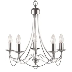 Lysekrone Maypole satengsølv, 5 lyskilder