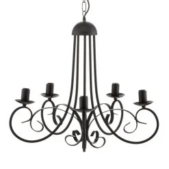 Lysekrone Pompei, uten skjerm, svart