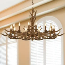 Lysekrone Stag in gevirform, 12 lyskilder