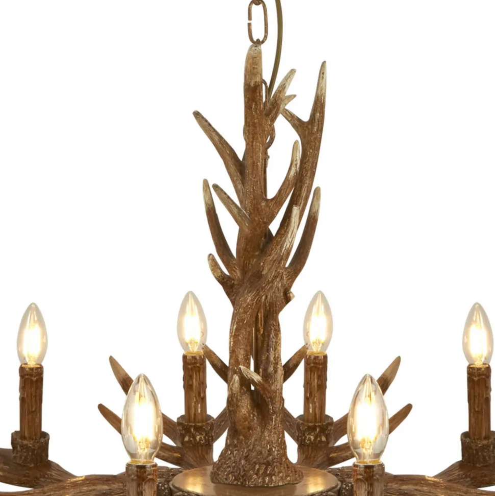 Lysekrone Stag in gevirform, 12 lyskilder