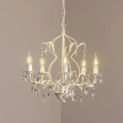 Lysekrone Teresa, elfenbein 5 lyskilder