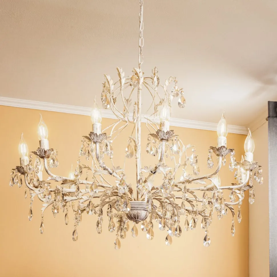 Lysekrone Teresa, elfenbein 12 lyskilder