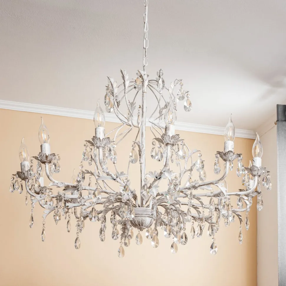 Lysekrone Teresa, elfenbein 12 lyskilder