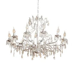 Lysekrone Teresa, elfenbein 12 lyskilder