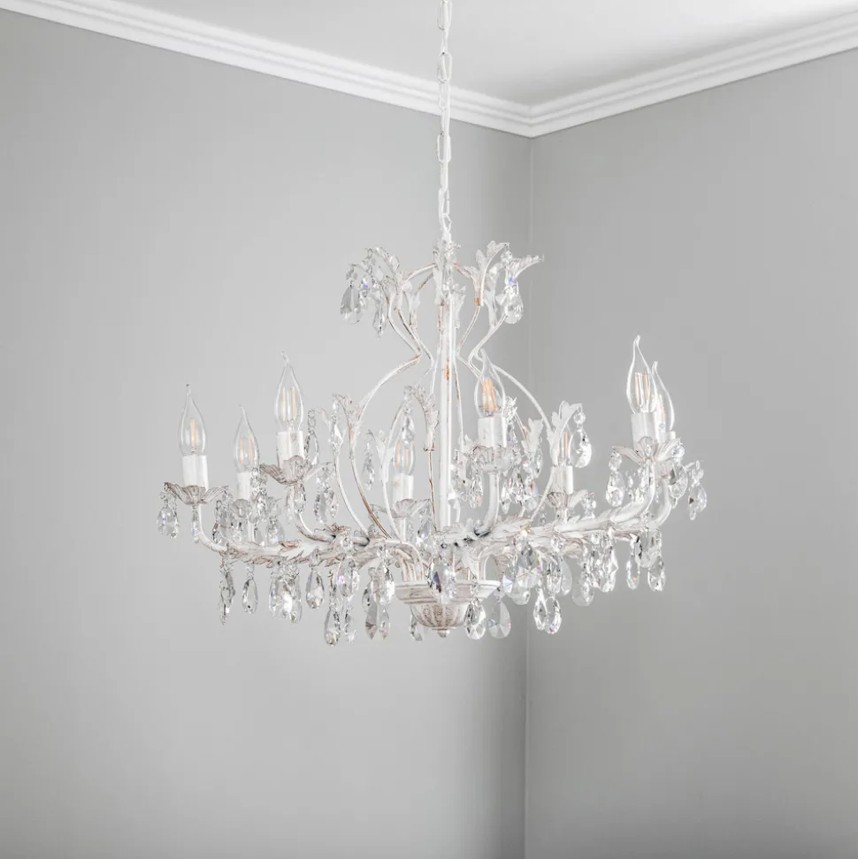 Lysekrone Teresa, elfenben 8 lyskilder