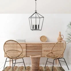 Lysekrone Till 13251, svart, metall, 4 lyskilder