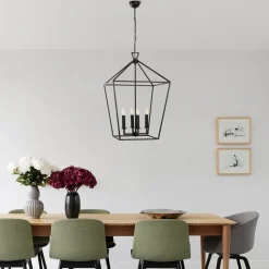 Lysekrone Till 13251, svart, metall, 4 lyskilder