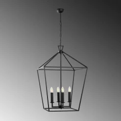 Lysekrone Till 13251, svart, metall, 4 lyskilder