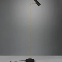 Marley gulvlampe, svart/messing, høyde 151 cm, metall